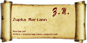 Zupka Mariann névjegykártya